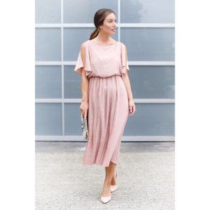 NWT: H&M Light Pink Pleated Maxi Dress